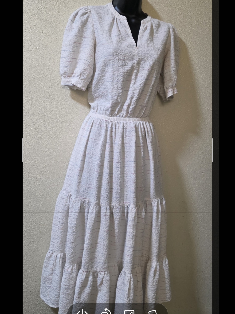 Tommy Hilfiger White Textured Tiered Maxi Dress Size 2